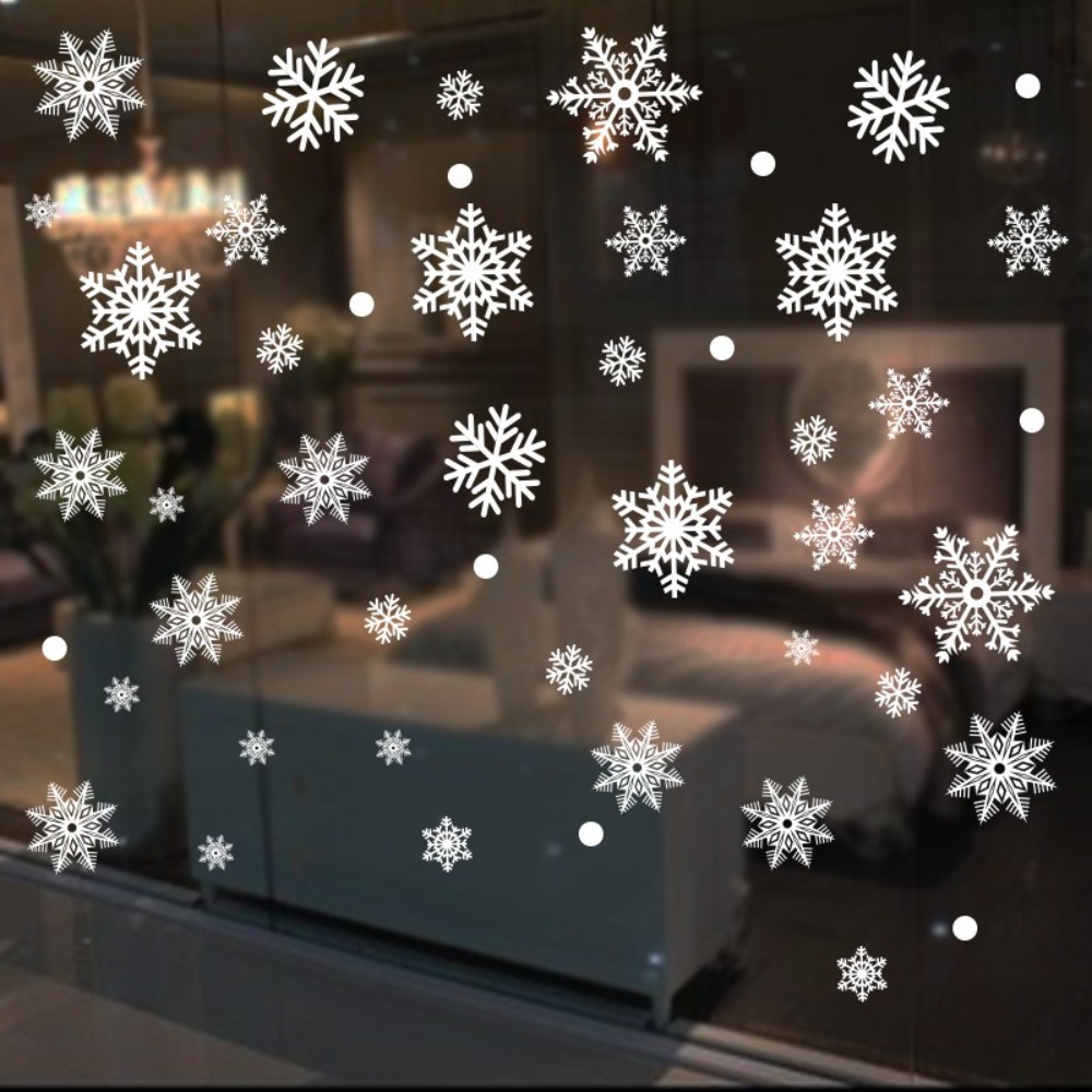 Snowflake Window Decal - 30 ชิ้น PVC คริสต์มาสเกล็ดหิมะสติกเกอร์ไฟฟ้าสถิตแก้ว Clings สติกเกอร์สติกเกอร์วอลล์เปเปอร์เกล็ดหิมะสีขาวหน้าต่างรูปลอกใหม่ปี