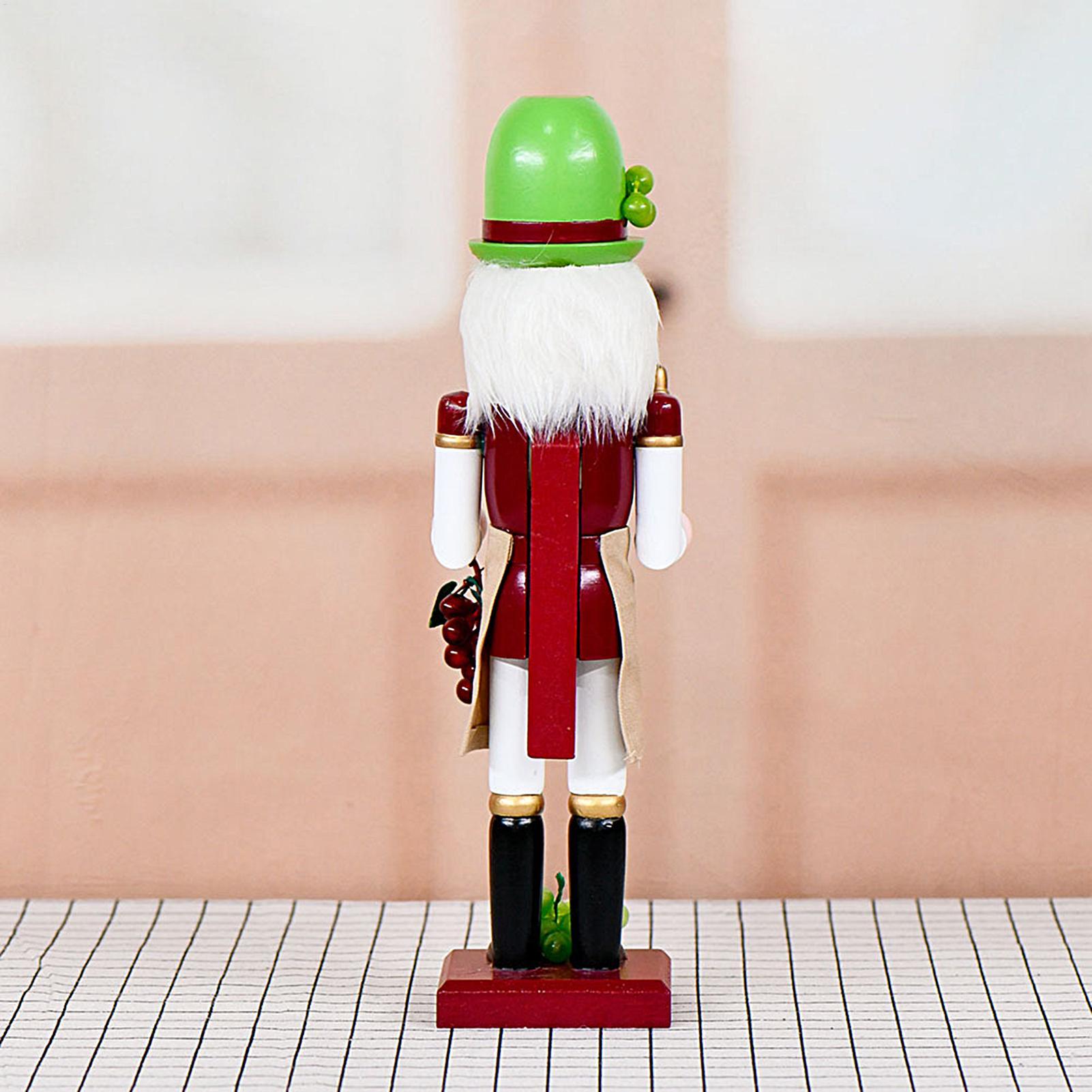 Nutcracker Figurine - ตุ๊กตานัทแครกเกอร์ตกแต่งคริสต์มาส ตุ๊กตานัทแครกเกอร์ไม้ ของตกแต่งสำหรับห้องเกม เตาผิง ข้างเตียง ห้องครัว