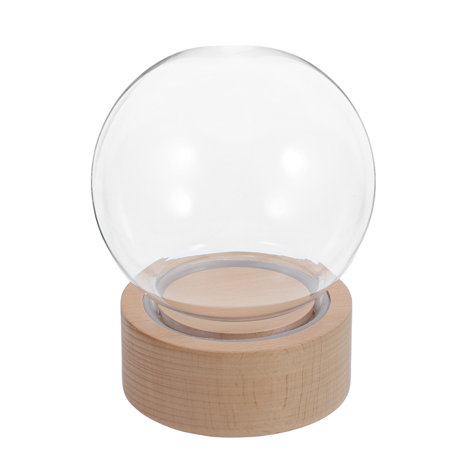 Snow Globe Musical - กล่องดนตรีลูกโลกหิมะใส พร้อมดอกไม้ที่คงอยู่ตลอดกาล โดมแก้ว ฐานไม้ ชุด DIY