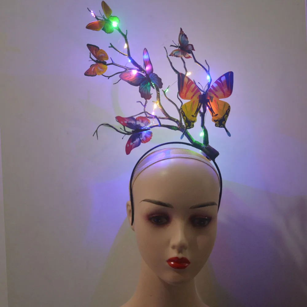 Reindeer Antlers Headband - ที่คาดผมเขากวางเรืองแสงลายดอกไม้ สำหรับงานปาร์ตี้ งานแต่งงาน และเทศกาลต่างๆ