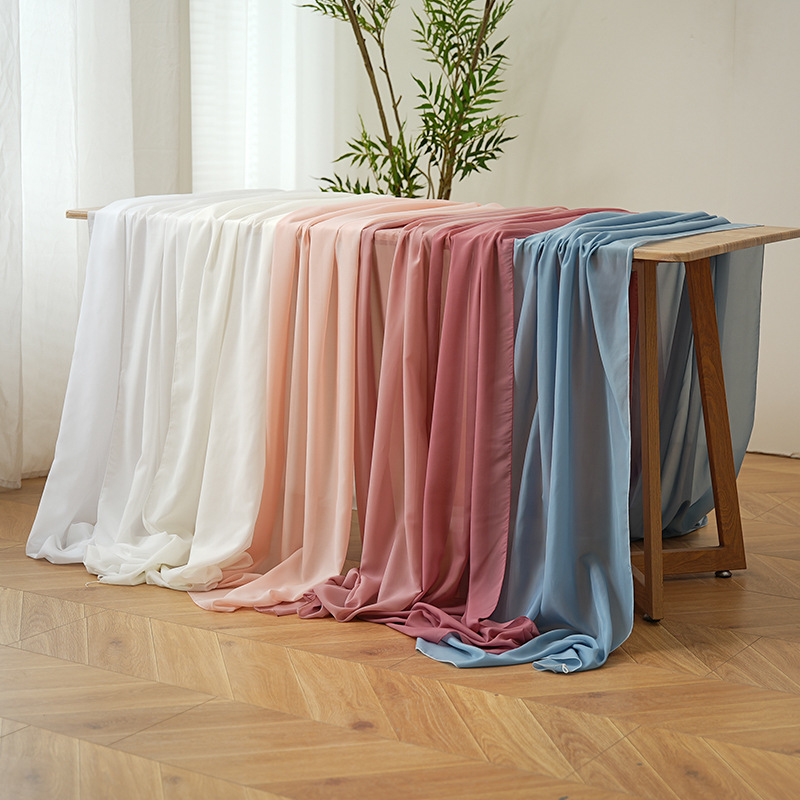 Christmas Table Runner - ผ้าปูโต๊ะชีฟองหนา สีพื้น ทนต่อการขีดข่วน ผ้าตกแต่งสไตล์นอร์ดิก เหมาะสำหรับงานแต่งงาน งานปาร์ตี้