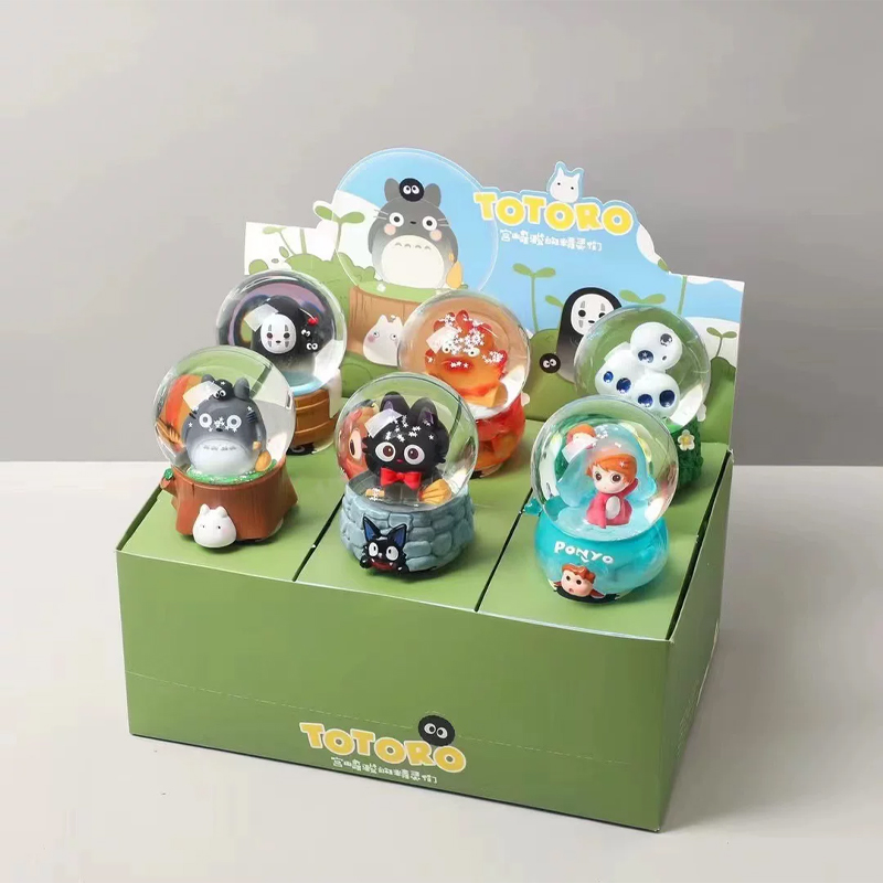 Ornament Ball Set - อนิเมะ เอลฟ์แห่งฮายาโอะ มิยาซากิ ชุดลูกบอลคริสตัลลายเกล็ดหิมะ กล่องสุ่ม ของเล่นดนตรีหมุนมือ