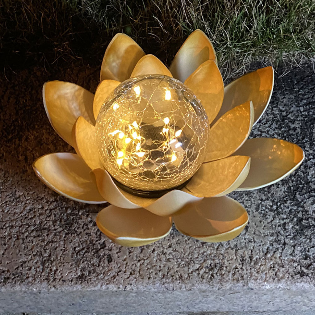 Christmas Lights Outdoor - โคมไฟลูกบอลแก้วร้าวทรงดอกบัว lampu tenaga Surya Taman สำหรับตกแต่งสวนคริสต์มาสกลางแจ้งลานบ้าน