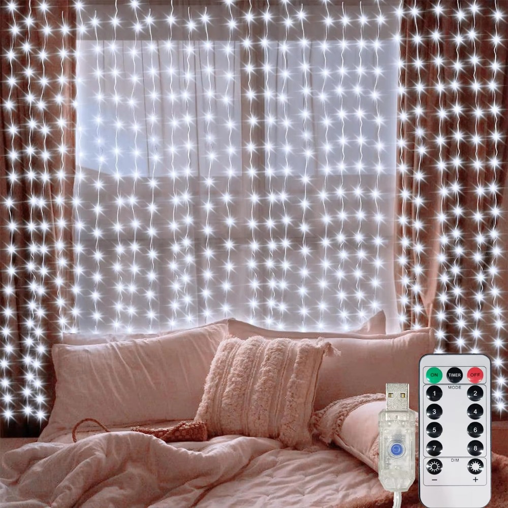 Led Fairy String Lights - ไฟ LED ประดับม่าน ไฟประดับตกแต่งแบบสาย USB พร้อมรีโมทคอนโทรล