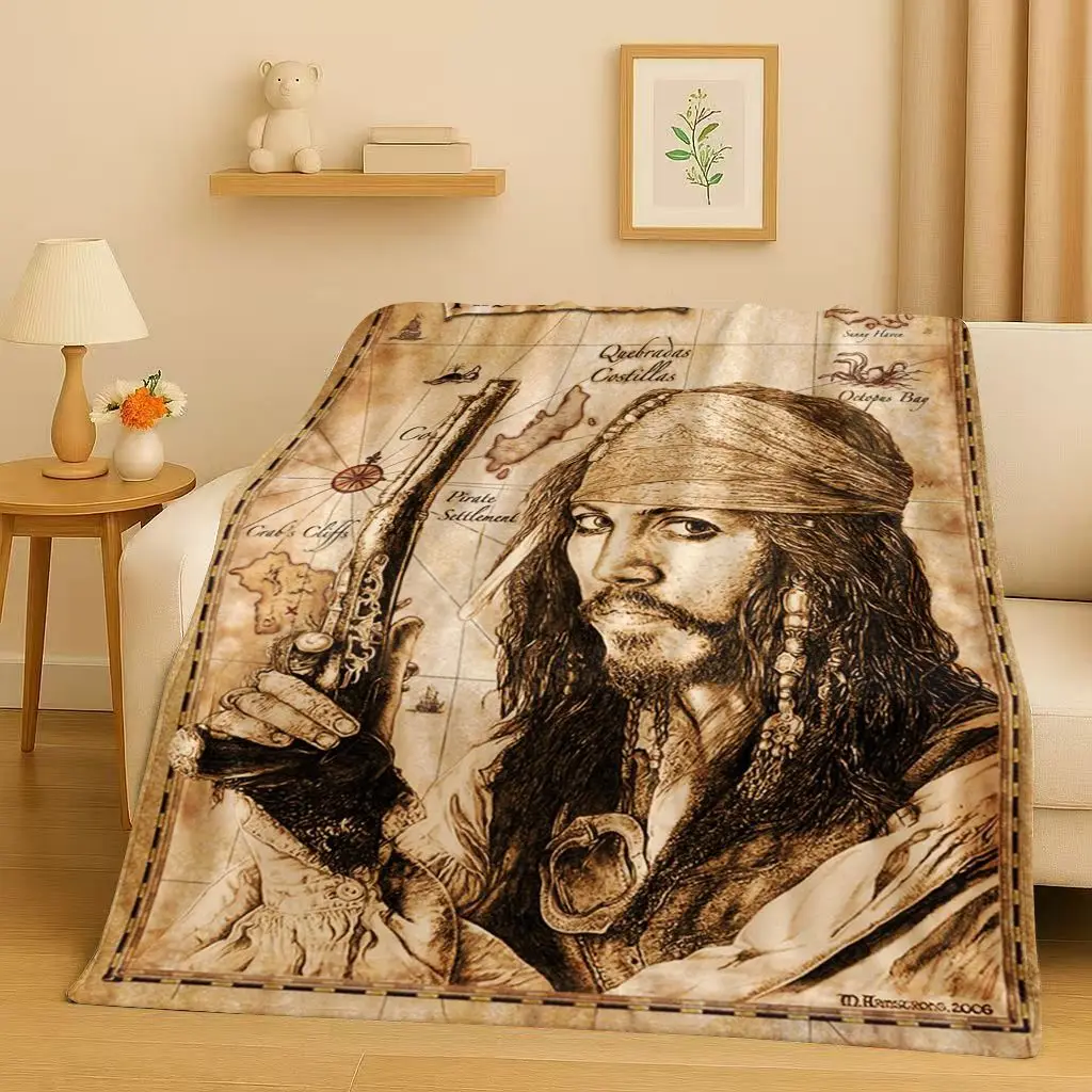 Christmas Throw Blanket - 3D ไพเรทส์ ออฟ เดอะ แคริบเบียน แจ็ค