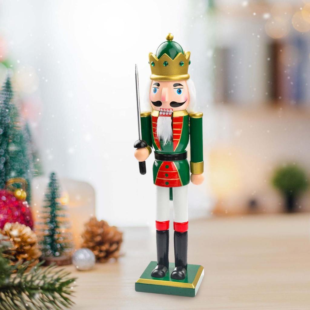 Nutcracker Figurine - ตุ๊กตาไม้รูปนัทแครกเกอร์ขนาด 25 ซม. สำหรับตกแต่งบ้านในงานปาร์ตี้ขึ้นบ้านใหม่