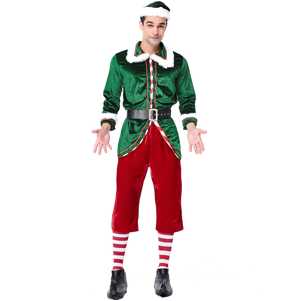 Elf Costume Christmas - ชุดซานตาคลอส ผู้หญิง ผู้ชาย ชุดเอลฟ์คริสต์มาส ชุดปาร์ตี้แบบยูนิเซ็กซ์ ชุดผู้ใหญ่