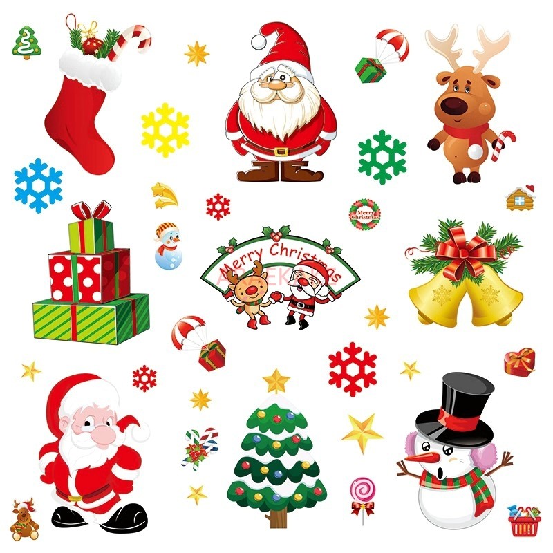 Snowflake Window Decal - สติกเกอร์ติดกระจกแบบถอดได้ลายคริสต์มาส 1 ชิ้น ตกแต่งผนังลายเกล็ดหิมะ สำหรับงานปาร์ตี้ปีใหม่