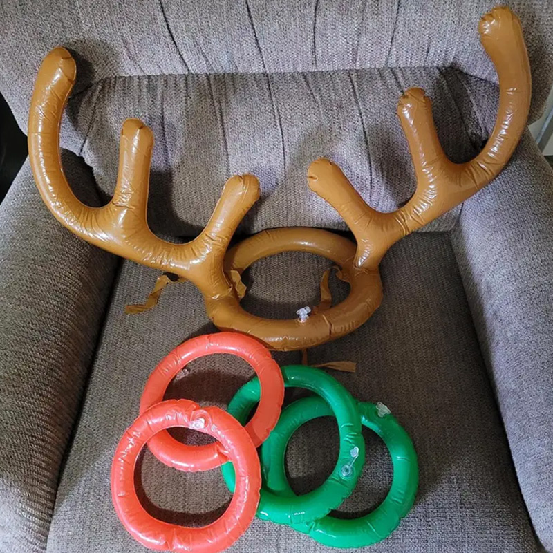 Reindeer Antlers Headband - 1/3/5 ชุดเกมคริสต์มาส Inflatable Reindeer Antler หมวกแหวน