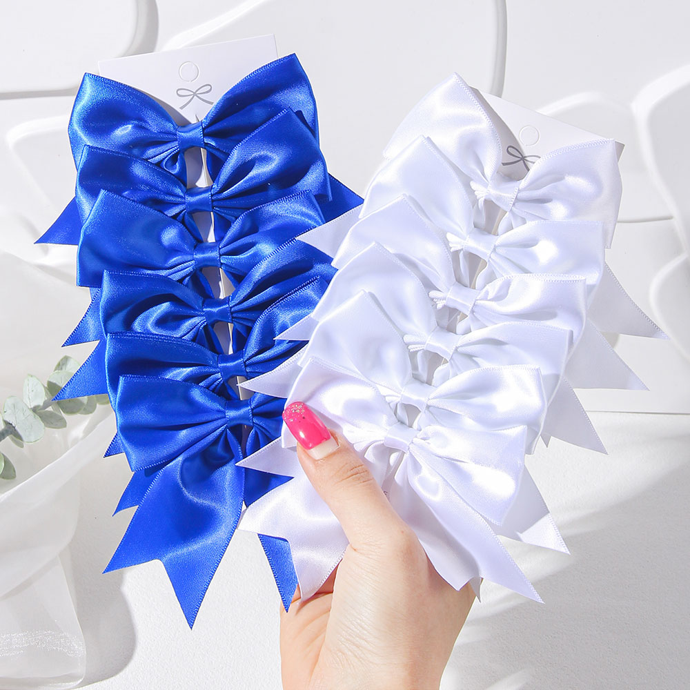 กิ๊บติดผมริบบิ้นสีฟ้าขาว 2/4/6 - Ribbon Bow Gift บทวิจารณ์และราคา