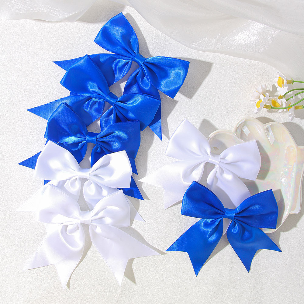 กิ๊บติดผมริบบิ้นสีฟ้าขาว 2/4/6 - Ribbon Bow Gift บทวิจารณ์และราคา