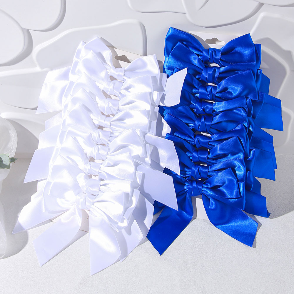 กิ๊บติดผมริบบิ้นสีฟ้าขาว 2/4/6 - Ribbon Bow Gift บทวิจารณ์และราคา