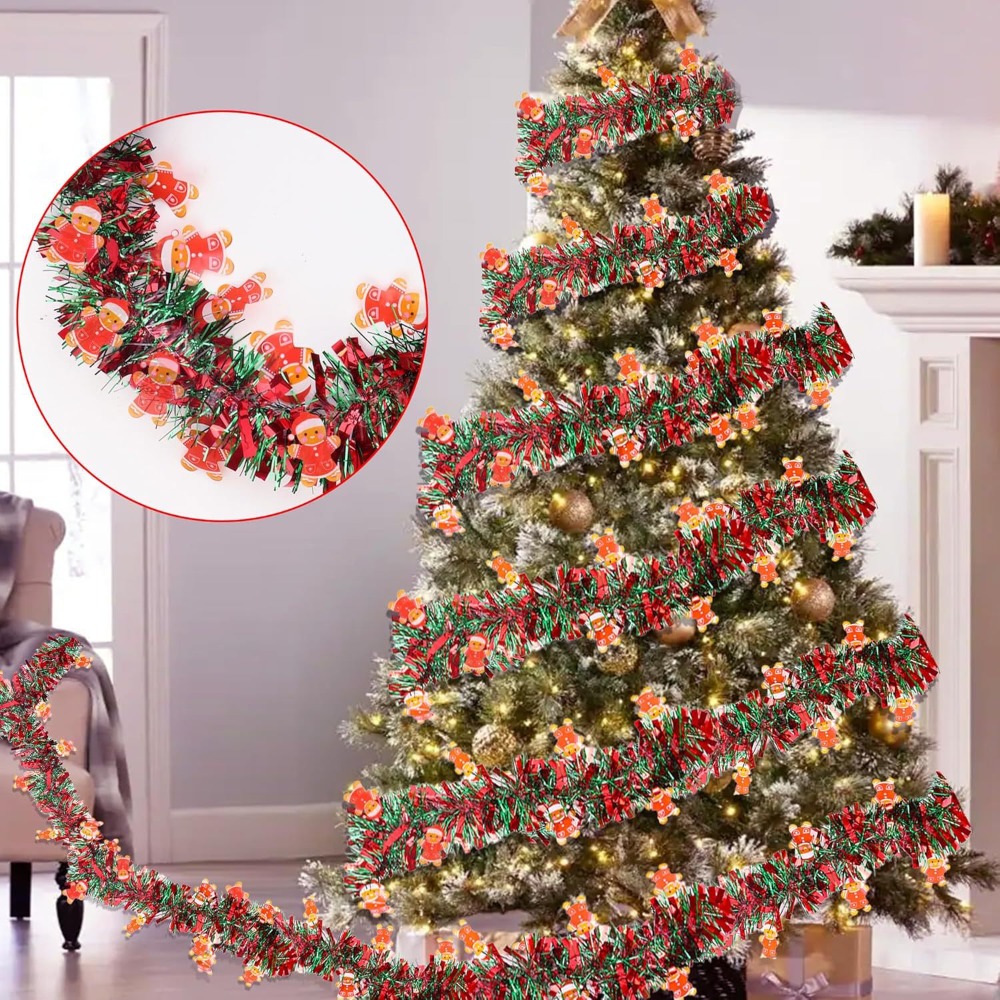 พวงมาลัยประดับคริสต์มาสสีแดงเข - Tinsel Garland Decoration บทวิจารณ์และราคา
