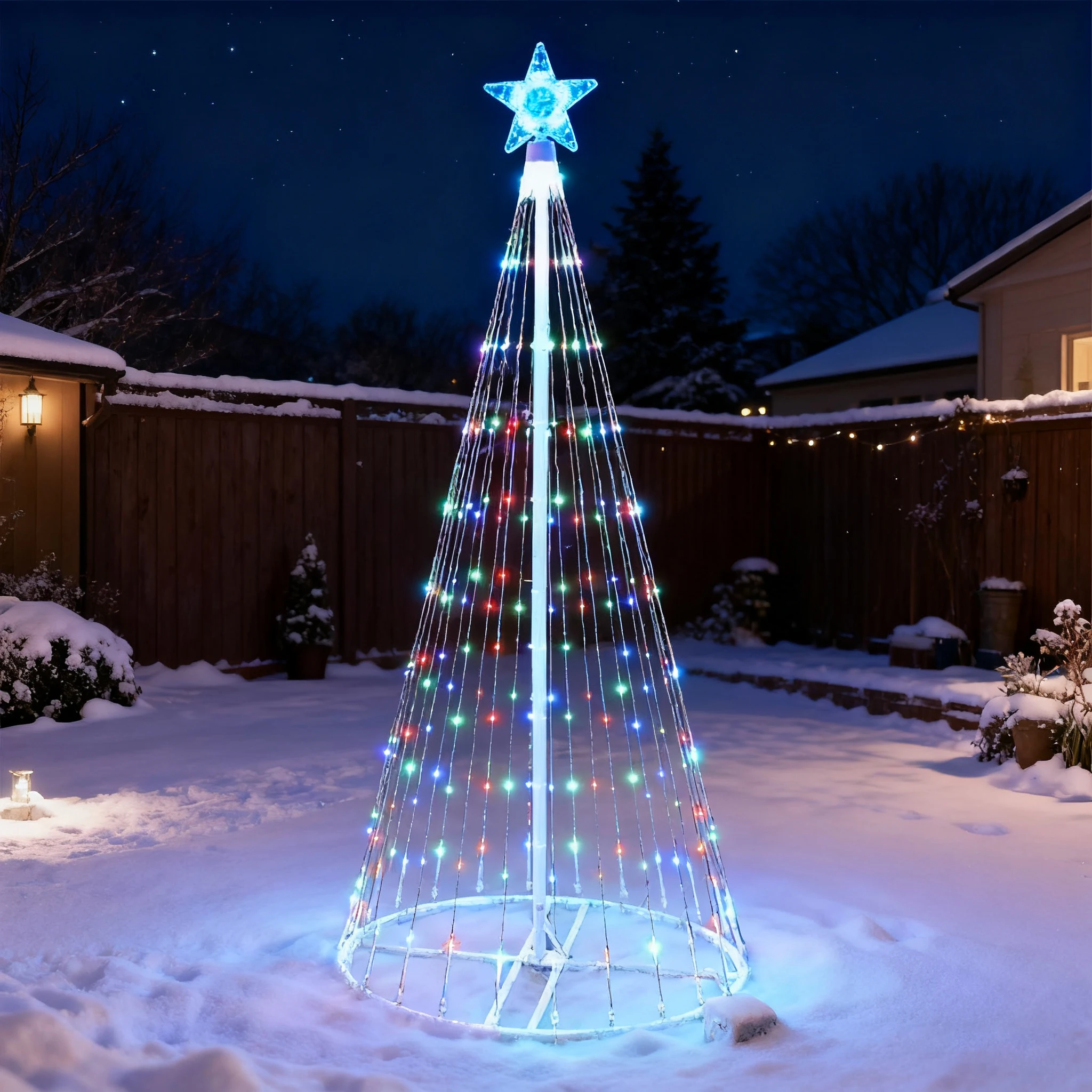 ไฟตกแต่งรูปดาวห้าแฉกแบบน้ำตก L - Star Tree Topper บทวิจารณ์และราคา
