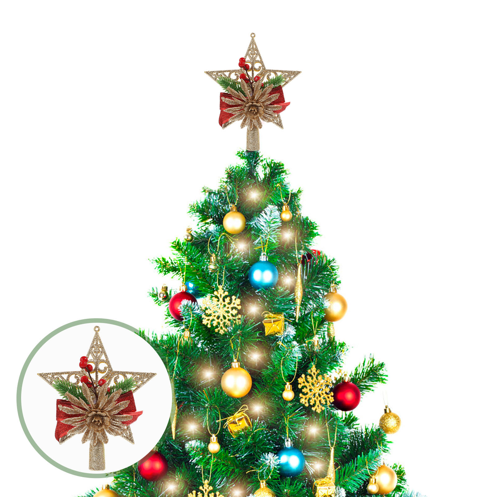 ดาวประดับยอดต้นคริสต์มาส 1 ชิ้ - Star Tree Topper บทวิจารณ์และราคา
