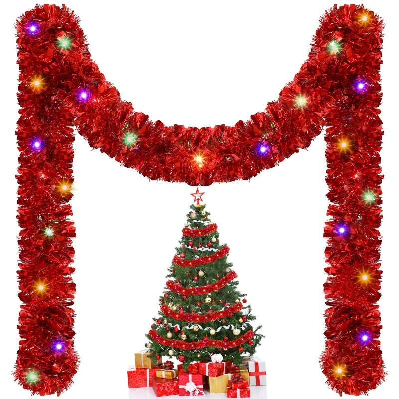 ไฟประดับคริสต์มาสแบบใช้แบตเตอร - Tinsel Garland Decoration บทวิจารณ์และราคา