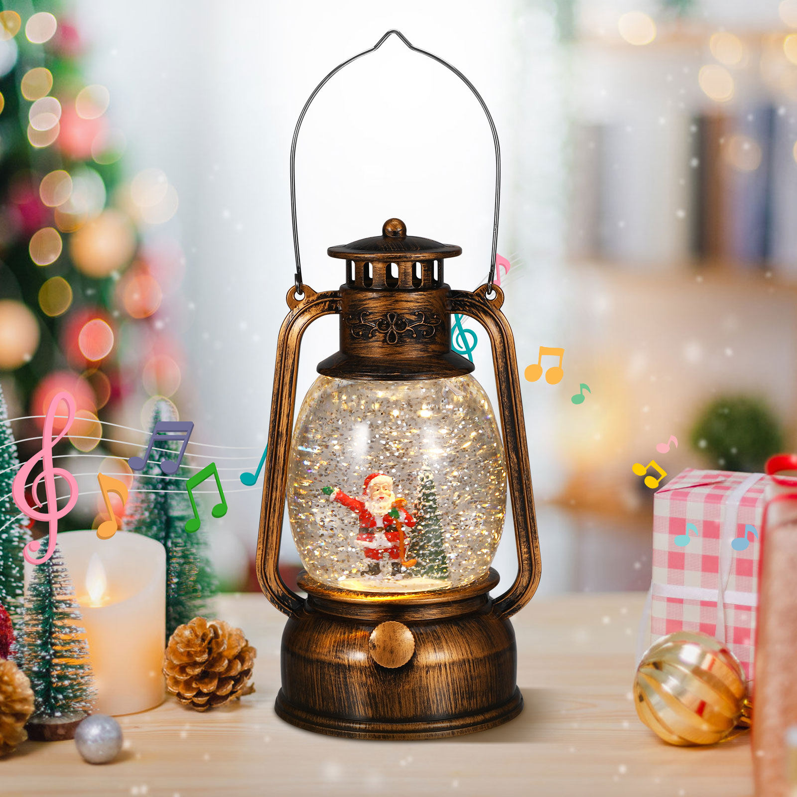 โคมไฟลูกโลกหิมะมีไฟพร้อมเสียงเ - Snow Globe Musical บทวิจารณ์และราคา