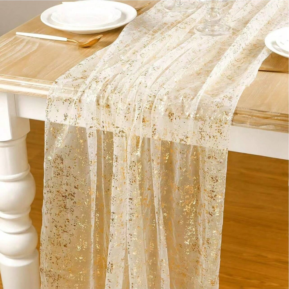 ผ้าปูโต๊ะสีดำทอง ประดับลายปั๊ม - Christmas Table Runner บทวิจารณ์และราคา