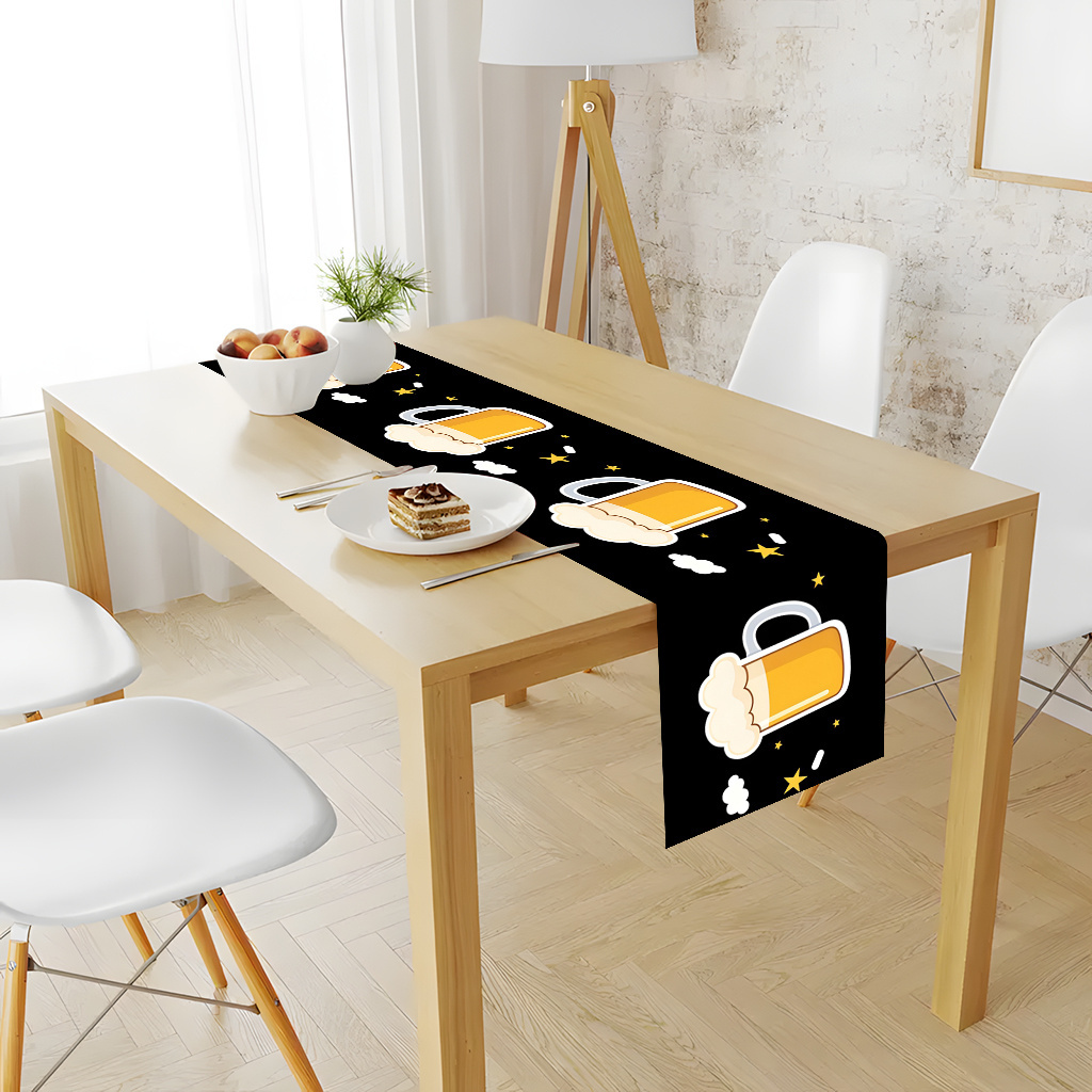 ผ้าปูโต๊ะพิมพ์ลายแก้วเบียร์ 2  - Christmas Table Runner บทวิจารณ์และราคา