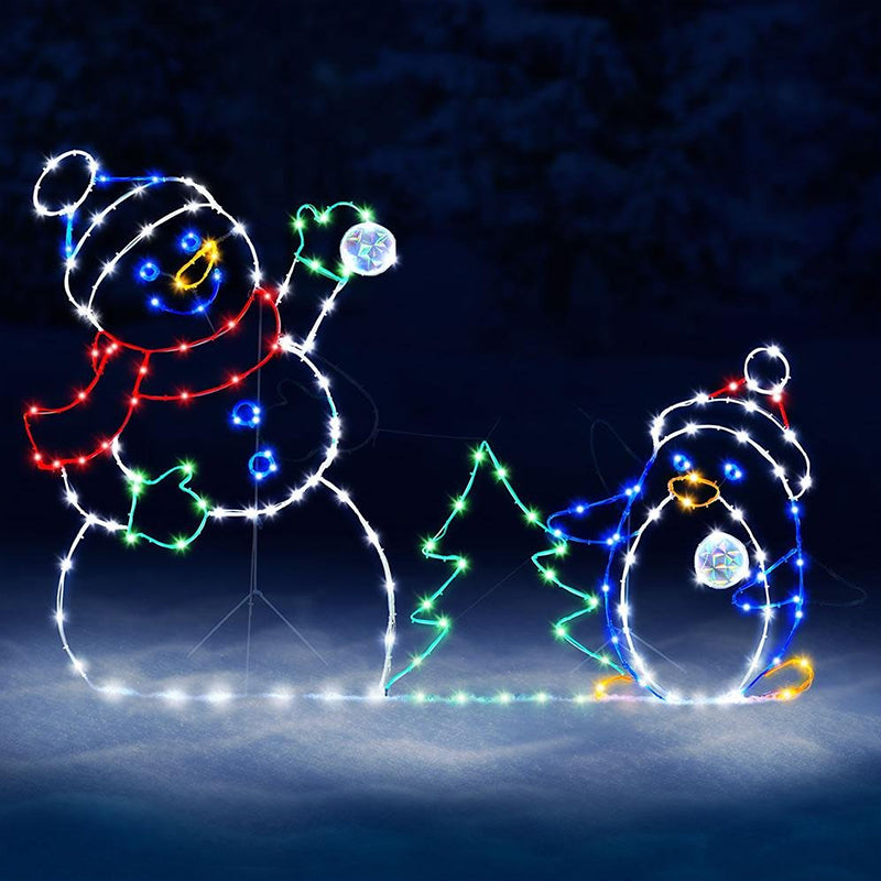 ตุ๊กตาหิมะ LED แบบเคลื่อนไหวได - Christmas Lights Outdoor บทวิจารณ์และราคา