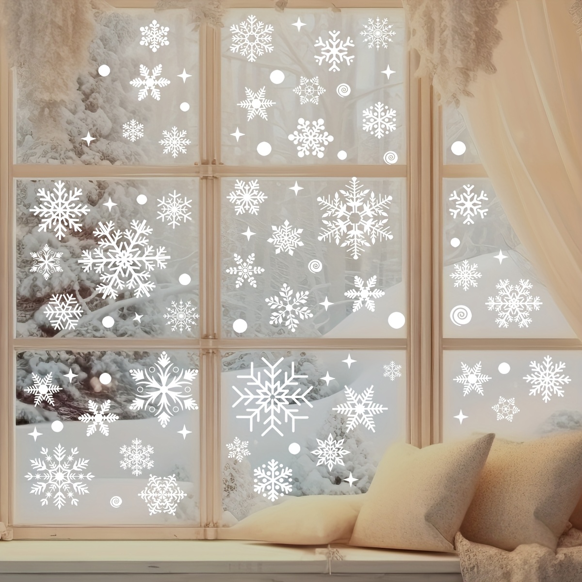 สติกเกอร์ลายเกล็ดหิมะฤดูหนาว 1 - Snowflake Window Decal บทวิจารณ์และราคา