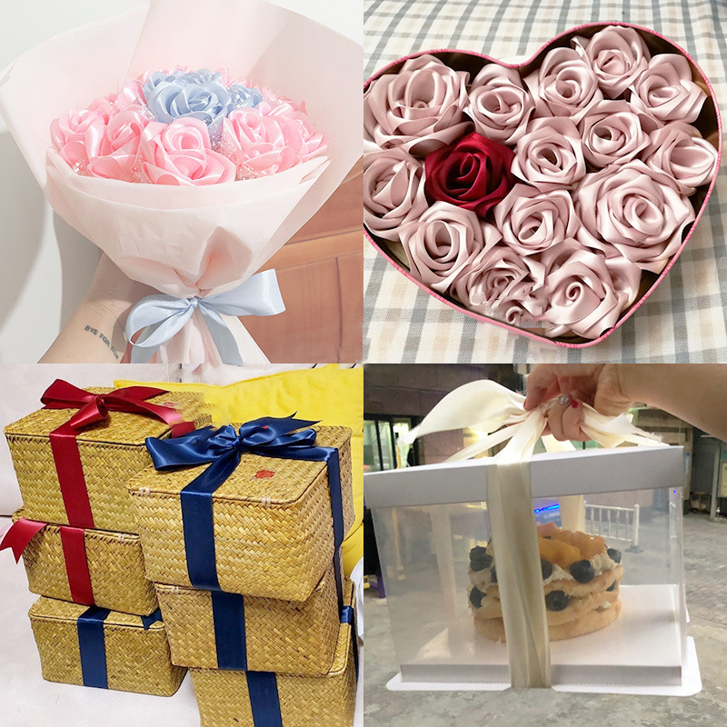 1 ม้วนริบบิ้นผ้าซาติน 4 ซม. 25 - Ribbon Bow Gift บทวิจารณ์และราคา