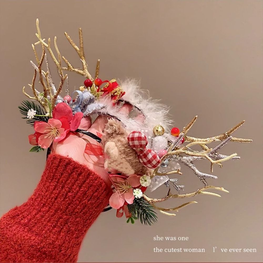 ที่คาดผมคริสต์มาสแบบมีไฟ LED ข - Reindeer Antlers Headband บทวิจารณ์และราคา