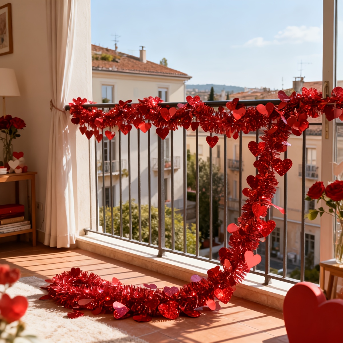 พวงมาลัยพลาสติกประดับรูปหัวใจส - Tinsel Garland Decoration บทวิจารณ์และราคา