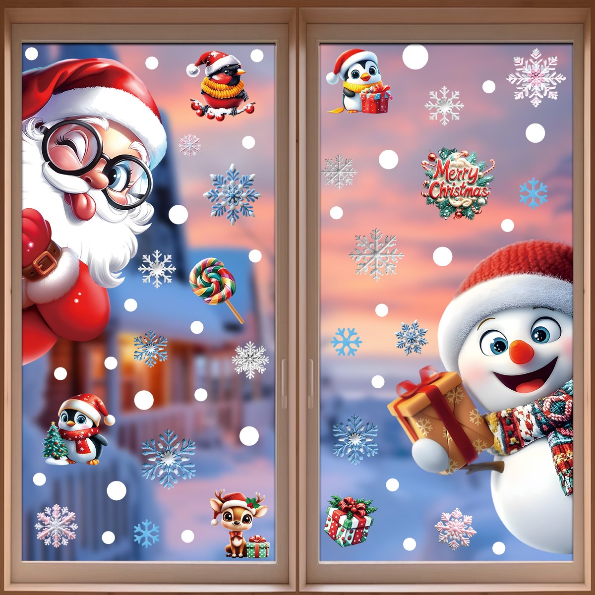 สติกเกอร์ติดหน้าต่างคริสต์มาส  - Snowflake Window Decal บทวิจารณ์และราคา