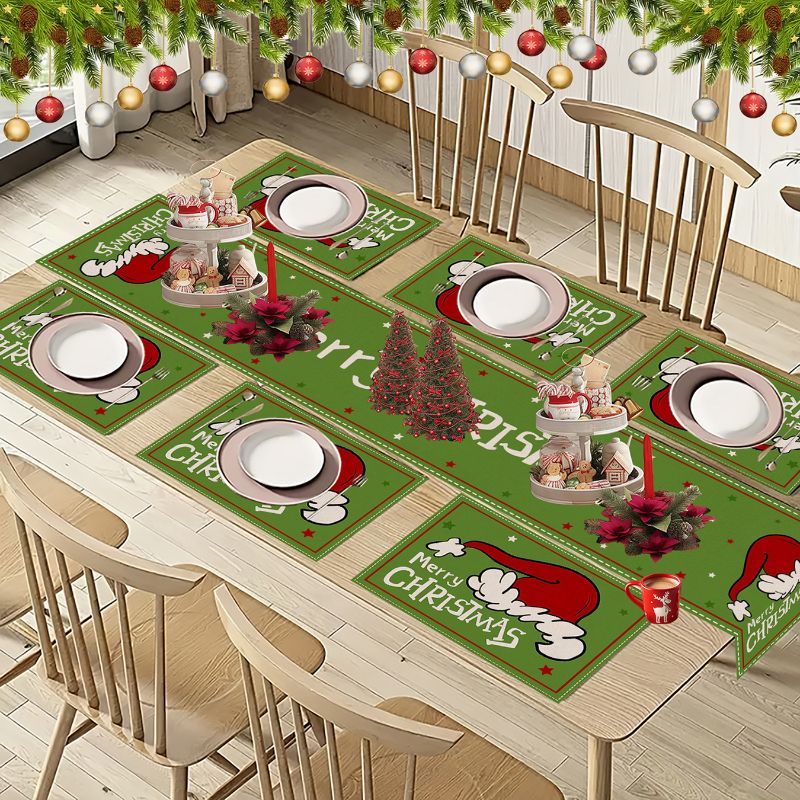 VIKAMA ชุดแผ่นรองจานลายการ์ตูน - Christmas Table Runner บทวิจารณ์และราคา