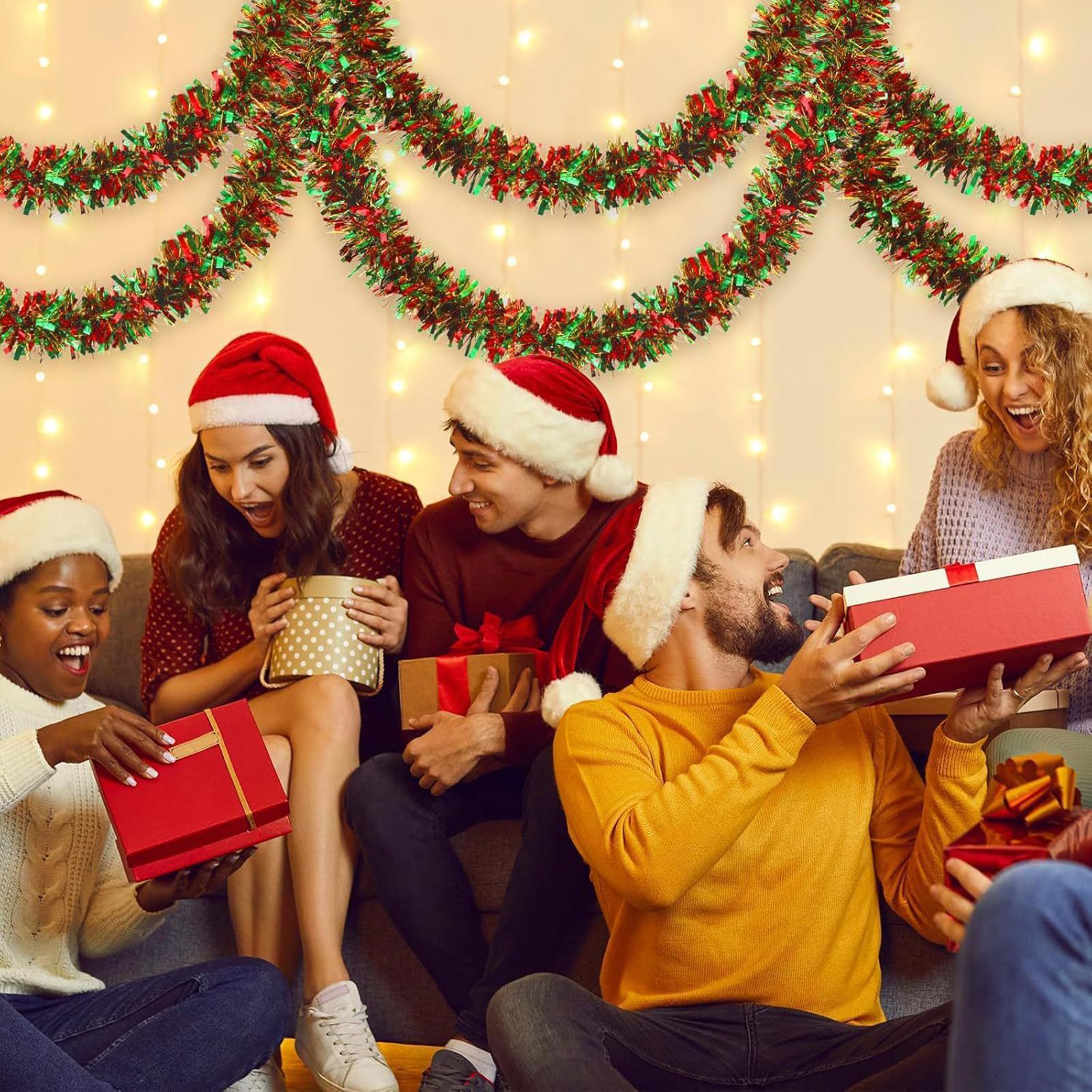 พวงมาลัยตกแต่งคริสต์มาสแบบมีปร - Tinsel Garland Decoration บทวิจารณ์และราคา