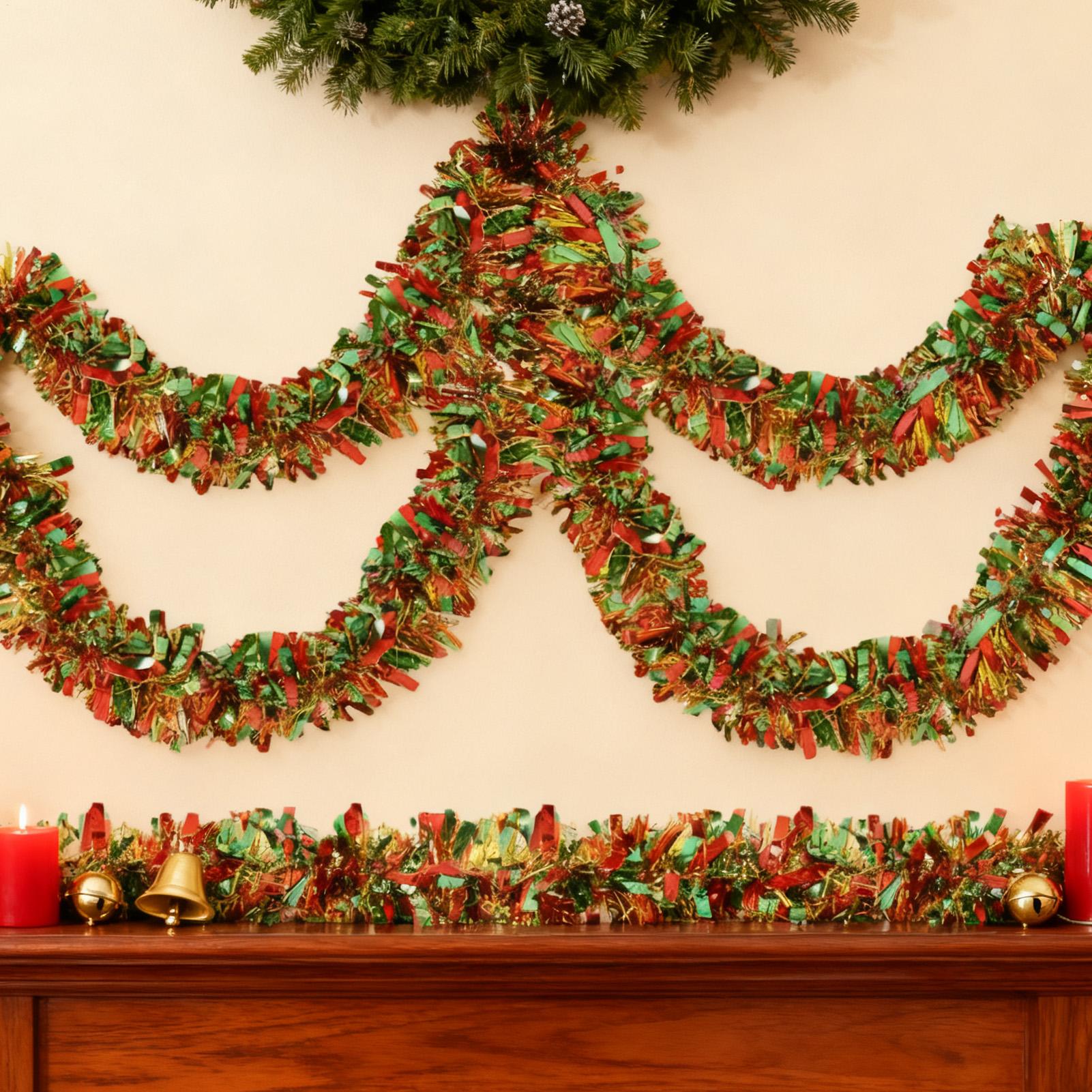 พวงมาลัยตกแต่งคริสต์มาสแบบมีปร - Tinsel Garland Decoration บทวิจารณ์และราคา