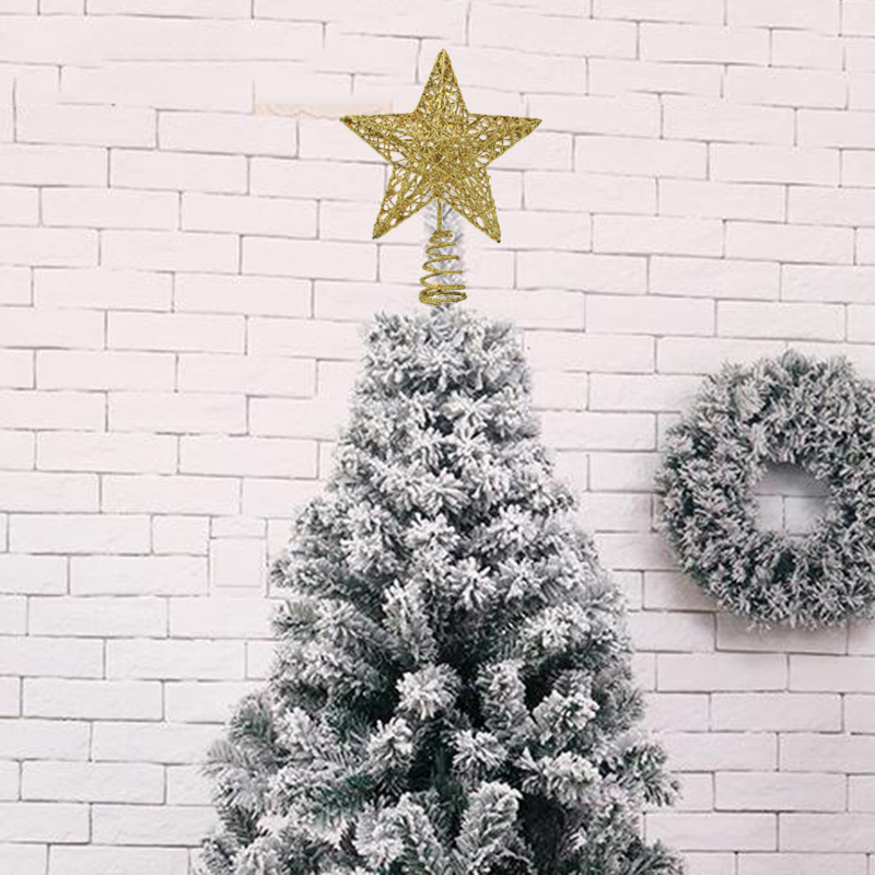 1 PC ทอง/เงิน/สีแดง/Blue Glitt - Star Tree Topper บทวิจารณ์และราคา