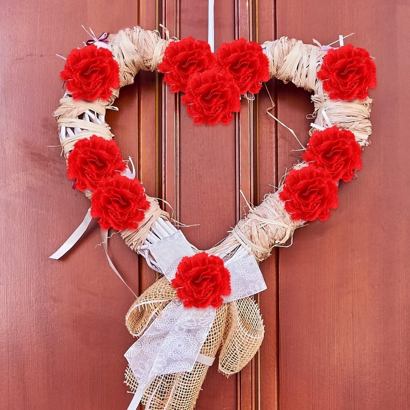 10/20 ชิ้นดอกกุหลาบดอกไม้ประดิ - Christmas Wreath Fake บทวิจารณ์และราคา