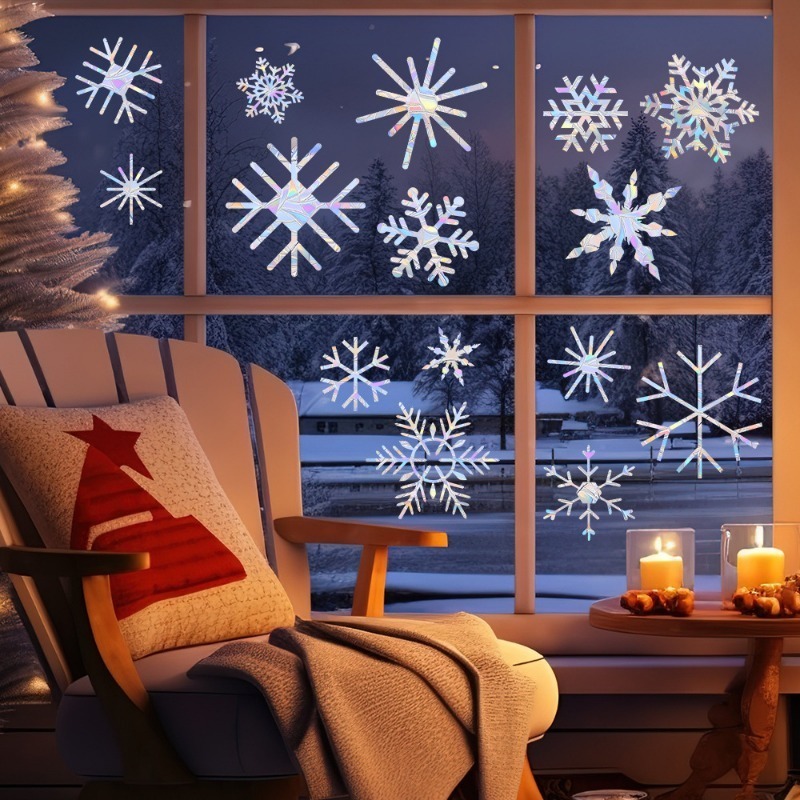 สติ๊กเกอร์ติดกระจกตกแต่งบ้านลา - Snowflake Window Decal บทวิจารณ์และราคา